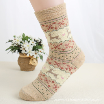 Autumn Christmas thermal animals flowers heart shape wool ankle socks women